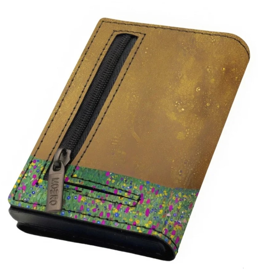 portafoglio moero pro zip limited edition bacio di klimt vera pelle saffiano 2.webp