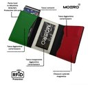 portafoglio moero pro plus zip rfid vera pelle saffiano black nera italian flag bandiera italiana.webp