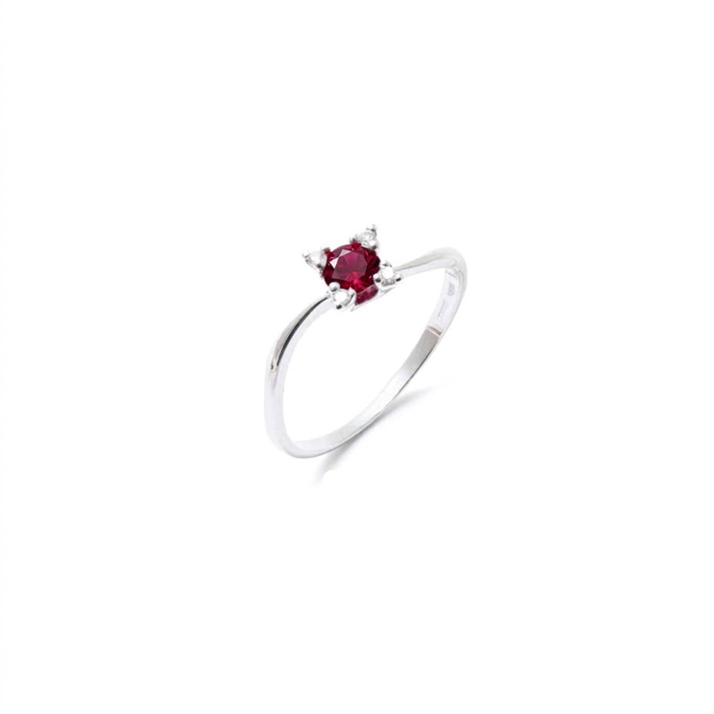 Anello oro bianco 18 carati rubino e diamanti (copia)
