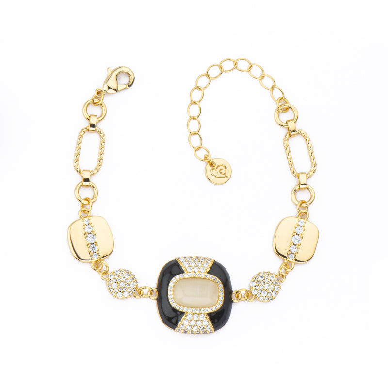 [BL41702-BL10] Bracciale donna Barbieri Creazioni Golden Years nero