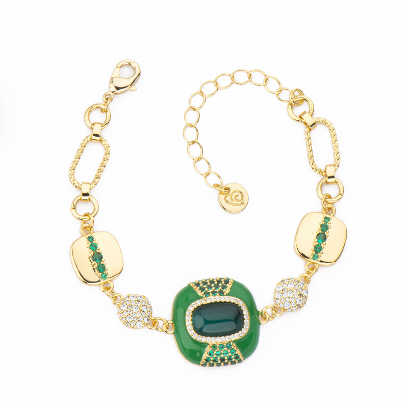 [BL41702-BL36] Bracciale donna Barbieri Creazioni Golden Years smeraldo