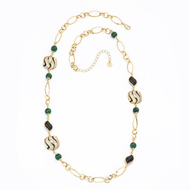 [CO41636-BL10] Collana donna Barbieri Creazioni Desert lunga nero