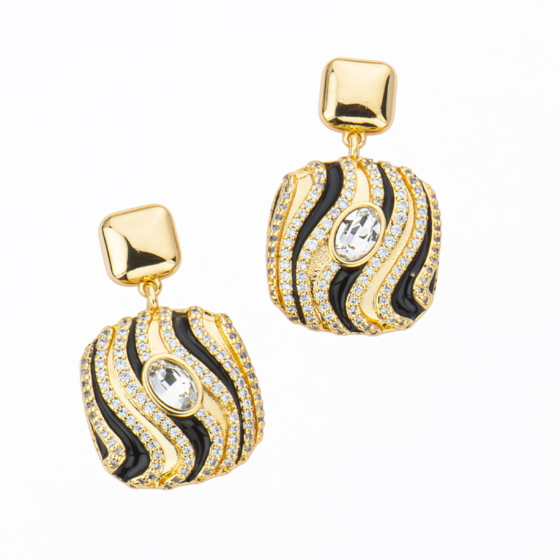 [OR41640-BL10] Orecchini donna Barbieri Creazioni Desert pendenti nero