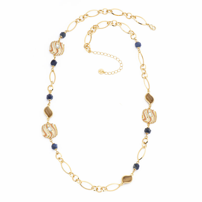 [CO41636-BL55] Collana donna Barbieri Creazioni Desert lunga caramello