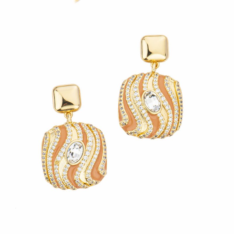 [OR41640-BL55] Orecchini donna Barbieri Creazioni Desert pendenti caramello
