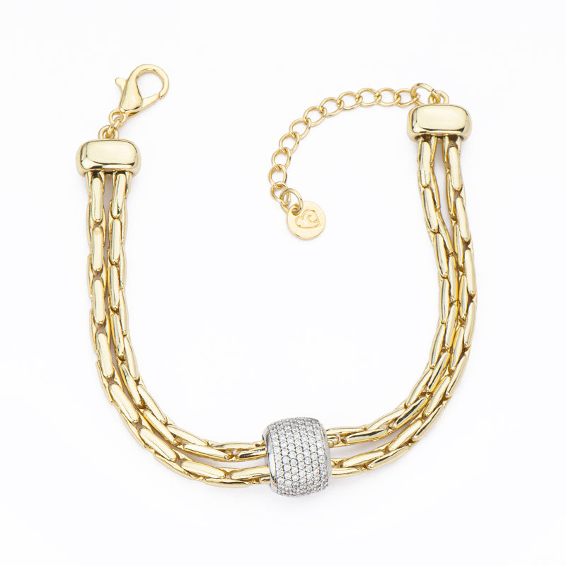 [BL41457-XD50] Bracciale donna Barbieri Creazioni Up & Down doppio filo oro