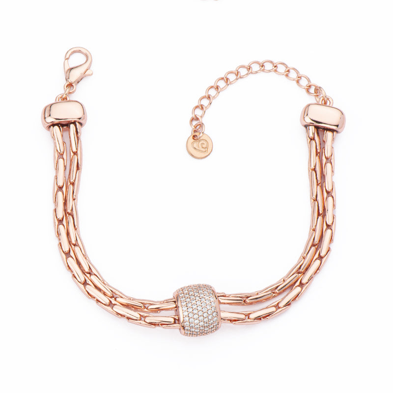 [BL41457-XL61] Bracciale donna Barbieri Creazioni Up & Down doppio filo oro rosa