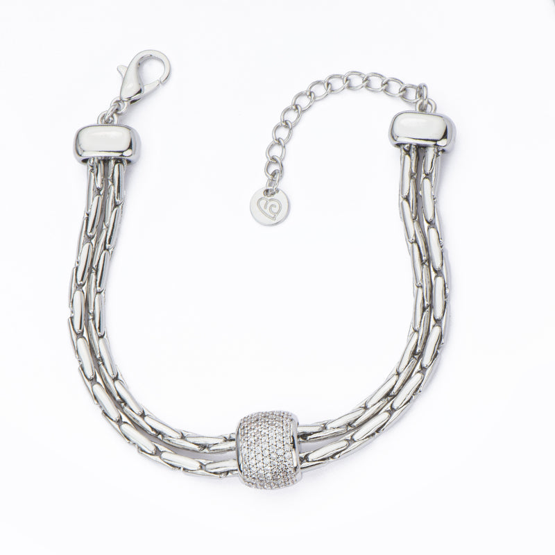 [BL41457-XR06] Bracciale donna Barbieri Creazioni Up & Down doppio filo rodio