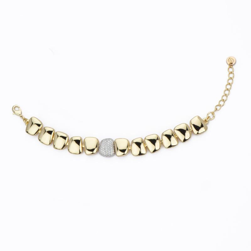 [BL41461-XD50] Bracciale donna Barbieri Creazioni Trapezio beads oro
