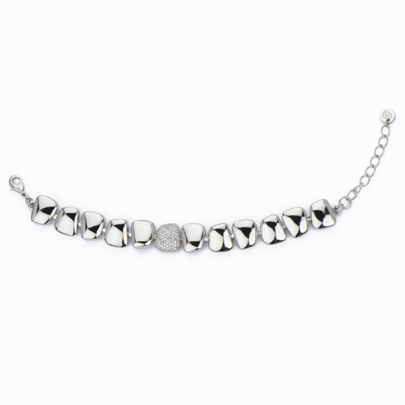 [BL41461-XR06] Bracciale donna Barbieri Creazioni Trapezio beads rodio