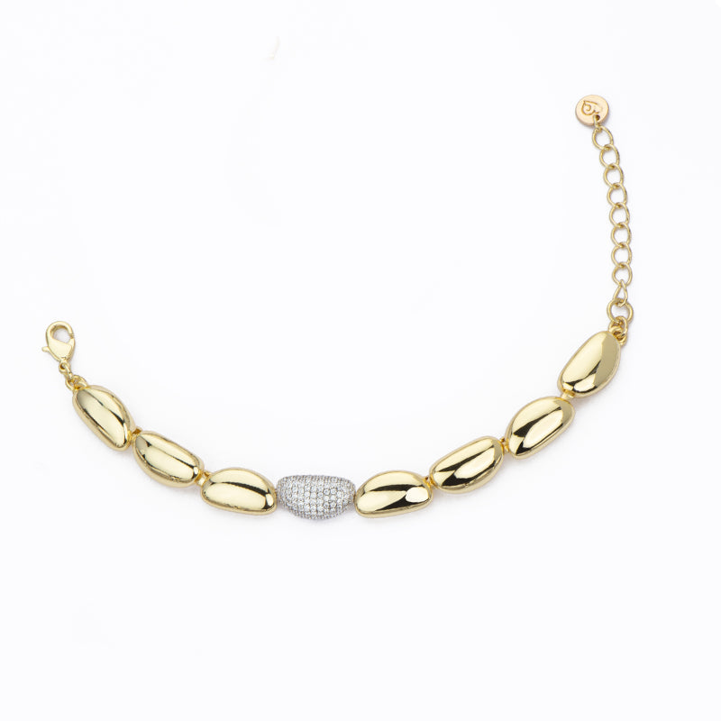 [BL41462-XD50] Bracciale donna Barbieri Creazioni Pebble beads oro