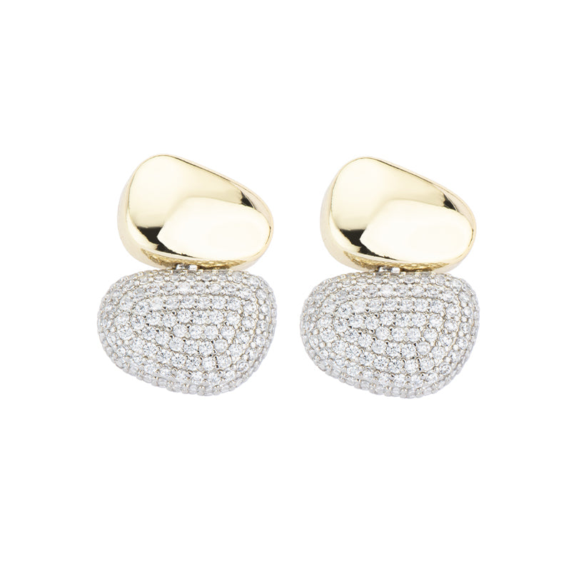 [OR41466-XD50] Orecchini donna Barbieri Creazioni Pebble pendenti oro