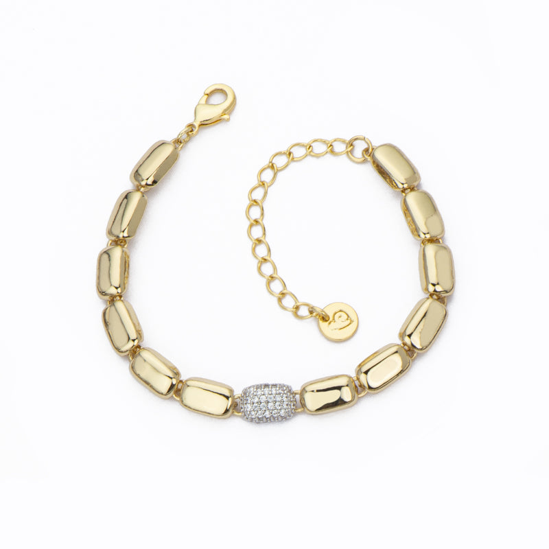 [BL41463-XD50] Bracciale donna Barbieri Creazioni Rectangle beads oro