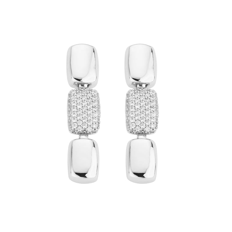 [OR41468-XR06] Orecchini donna Barbieri Creazioni Rectangle tris rodio