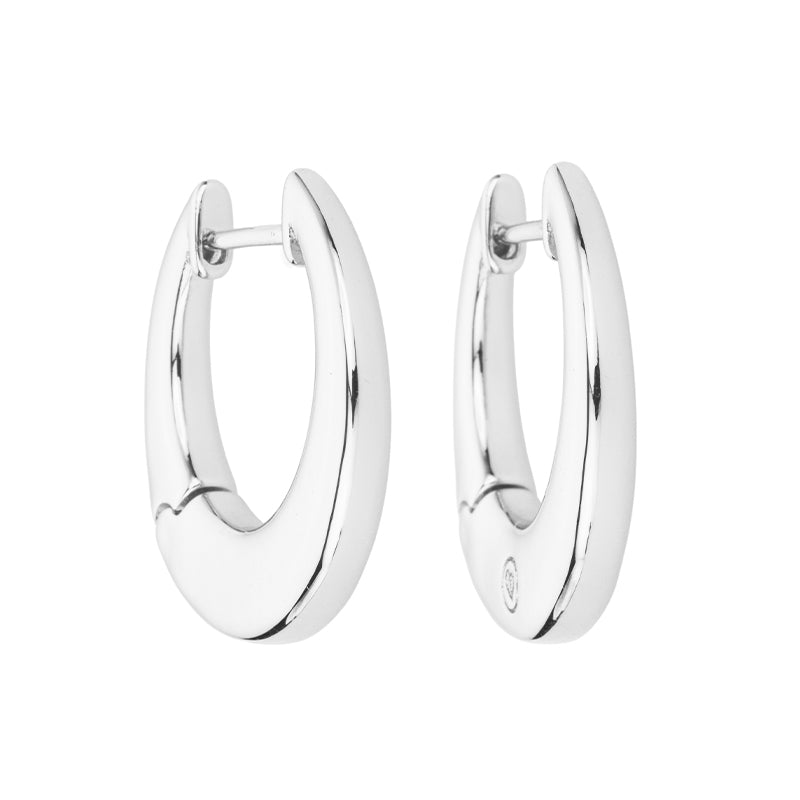 [OR41625-ML06] Orecchini donna Barbieri Creazioni Moonless creola rodio