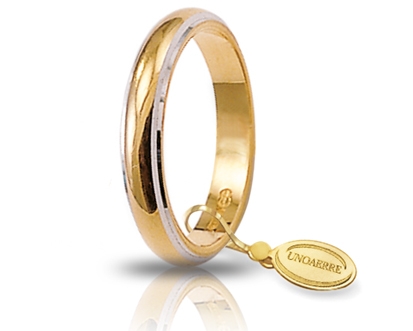 [050AFN001010001075037] Fede nuziale Unoaerre Classica 5 gr oro giallo con bordi rodiati