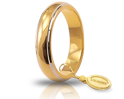 [070AFN001010001075037] Fede nuziale Unoaerre Classica 7 gr oro giallo con bordi rodiati