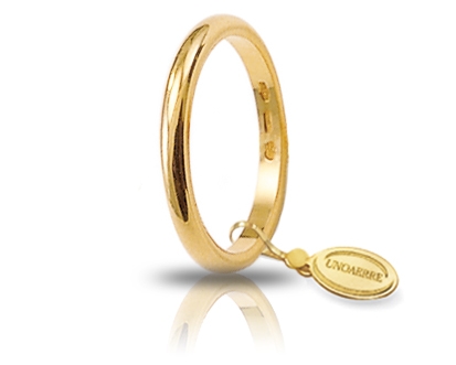 [030AFN004000001075001] Fede nuziale Unoaerre Classica Francesina 3 gr oro giallo