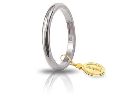 [030AFN004000001075004] Fede nuziale Unoaerre Classica Francesina 3 gr oro bianco