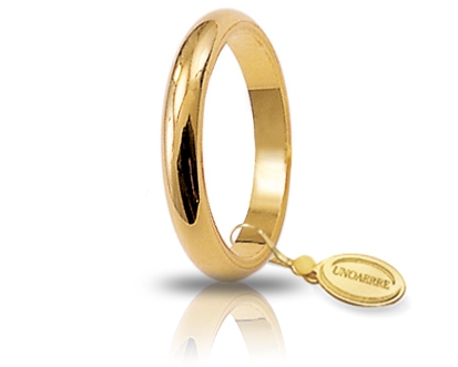[040AFN004000001075001] Fede nuziale Unoaerre Classica Francesina 4 gr oro giallo