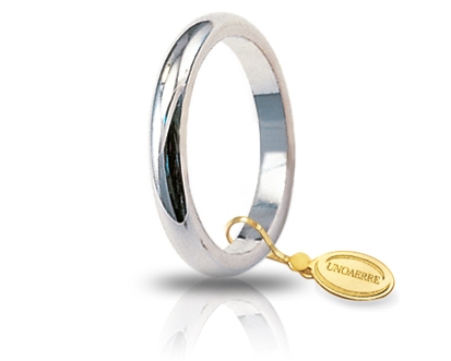 [040AFN004000001075004] Fede nuziale Unoaerre Classica Francesina 4 gr oro bianco