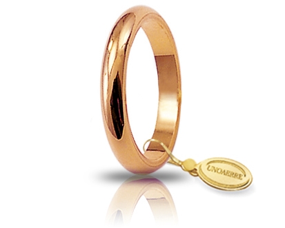 [040AFN004000001075018] Fede nuziale Unoaerre Classica Francesina 4 gr oro rosa
