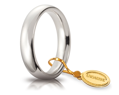 [040AFC001000001075004] Fede nuziale Unoaerre Comoda 4 mm oro bianco