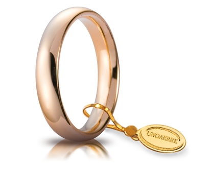 [040AFC001000001075018] Fede nuziale Unoaerre Comoda 4 mm oro rosa