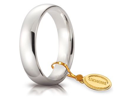 [050AFC001000001075004] Fede nuziale Unoaerre Comoda 5 mm oro bianco