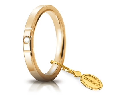 [025AFC002001001075001] Fede nuziale Unoaerre Cerchi di Luce 2,5 mm oro giallo con diamante
