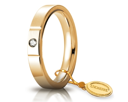 [035AFC002001001075001] Fede nuziale Unoaerre Cerchi di Luce 3,5 mm oro giallo con diamante