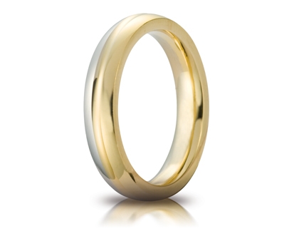 [070AFC283000001075007] Fede nuziale Unoaerre Cerchi di Luce Eclissi 4 mm oro bicolore