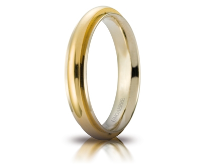 [070AFC281000001075007] Fede nuziale Unoaerre Brillanti Promesse Andromeda 4 mm oro bicolore