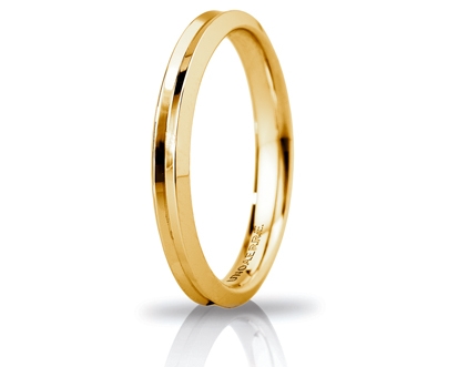 [030AFC278000001075001] Fede nuziale Unoaerre Brillanti Promesse Corona Slim 3 mm oro giallo