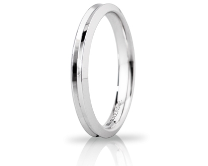 [030AFC278000001075004] Fede nuziale Unoaerre Brillanti Promesse Corona Slim 3 mm oro bianco