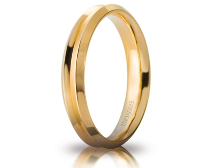 [040AFC278000001075001] Fede nuziale Unoaerre Brillanti Promesse Corona 4 mm oro giallo