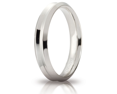 [040AFC278000001075004] Fede nuziale Unoaerre Brillanti Promesse Corona 4 mm oro bianco