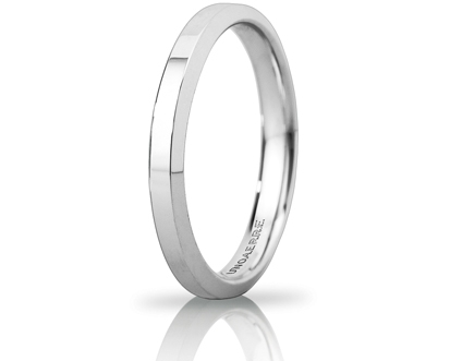 [030AFC280000001075004] Fede nuziale Unoaerre Brillanti Promesse Hydra Slim 3 mm oro bianco