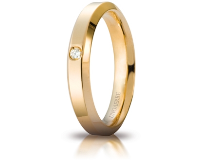 [040AFC280001001075001] Fede nuziale Unoaerre Brillanti Promesse Hydra 4 mm oro giallo con diamante