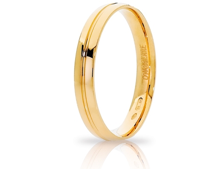 [034AFC289000001075001] Fede nuziale Unoaerre Brillanti Promesse Lyra 3,4 mm oro giallo