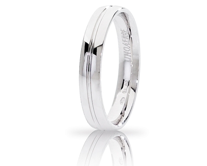 [034AFC289000001075004] Fede nuziale Unoaerre Brillanti Promesse Lyra 3,4 mm oro bianco