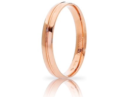 [034AFC289000001075022] Fede nuziale Unoaerre Brillanti Promesse Lyra 3,4 mm oro rosa