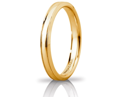 [030AFC279000001075001] Fede nuziale Unoaerre Brillanti Promesse Orion Slim 3 mm oro giallo