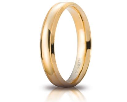 [040AFC279000001075001] Fede nuziale Unoaerre Brillanti Promesse Orion 4 mm oro giallo