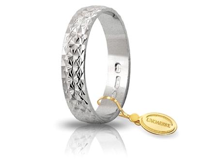 [000AF 161300001075004] Fedina di fidanzamento Unoaerre Bucaneve 4 mm oro bianco