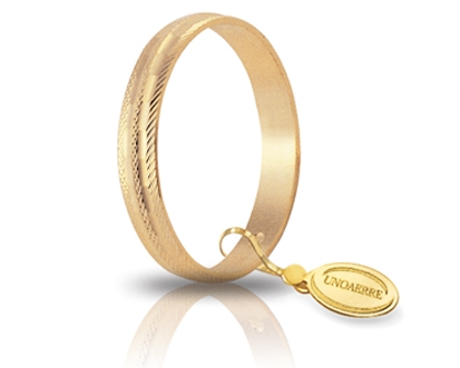 [000AF 236000001075003] Fedina di fidanzamento Unoaerre Camelia 3 mm oro giallo