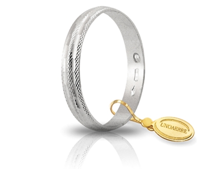 [000AF 236000001075004] Fedina di fidanzamento Unoaerre Camelia 3 mm oro bianco