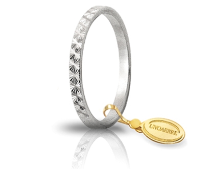 [000AF 269000001075004] Fedina di fidanzamento Unoaerre Gardenia 1,8 mm oro bianco