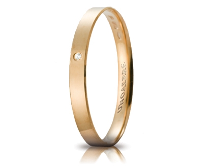[030AC 287001001075003] Fedina di fidanzamento Unoaerre Gelsomino 3 mm oro giallo con diamante