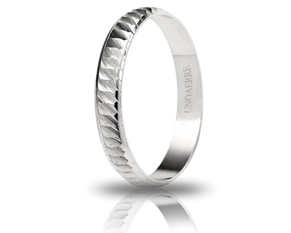 [000AF 295000001075004] Fedina di fidanzamento Unoaerre Margherita 3,1 mm oro bianco
